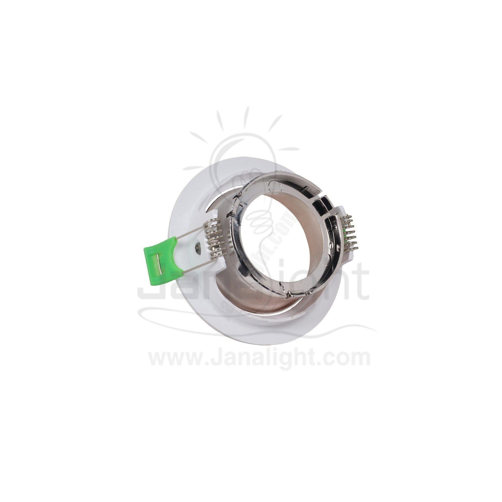 سبوت لايت فارغ متحرك مدور بلاستك ابيض روز جولد لامع جنى لايت Jn402 Spotlight Frame White Rose Gold Round
